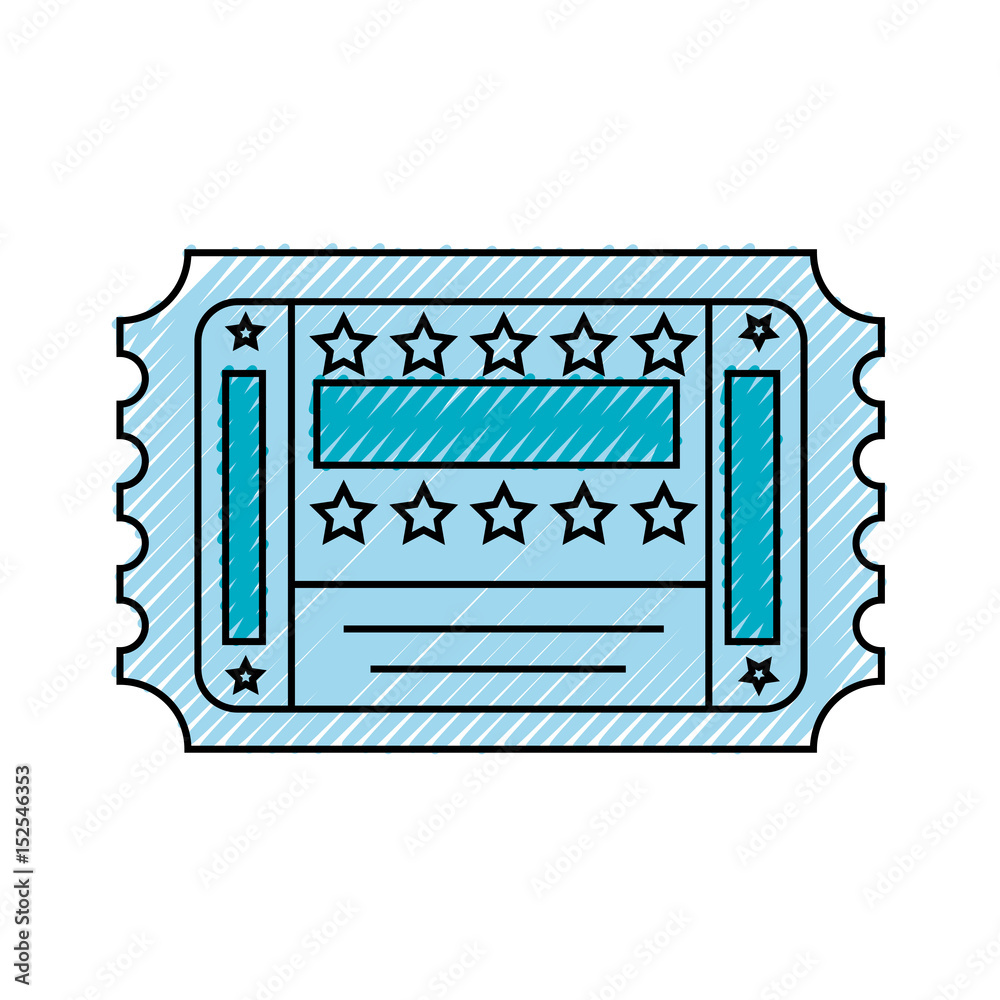 entertainment ticket icon over white background. colorful design. vector illustration