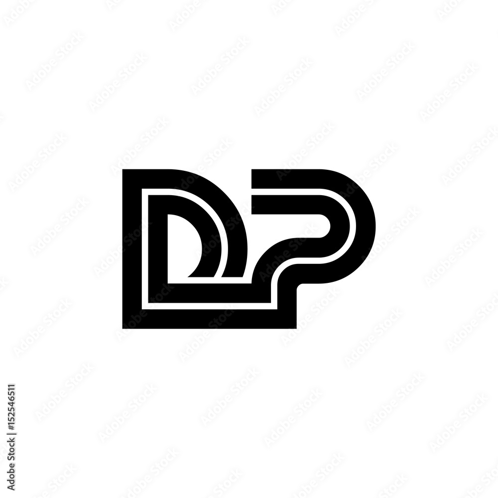 Initial Letter DP Linked Design Logo Initial Letter DP Linked Design Logo