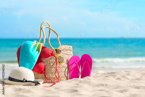 Photography beach accessories on the summer sands