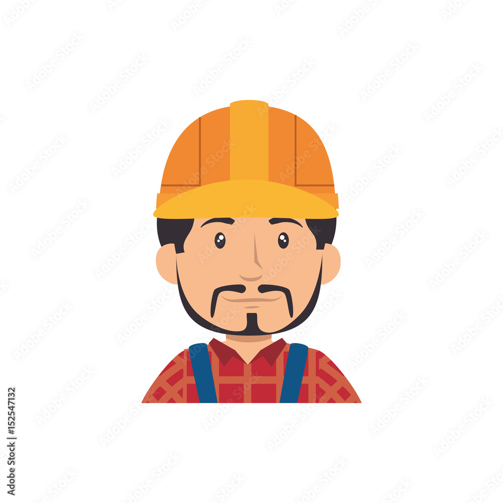 man with safety helmet, cartoon icon over white background. under construction concept. colorful design. vector illustration man with safety helmet, cartoon icon over white background. under construction concept. colorful design. vector illustration
