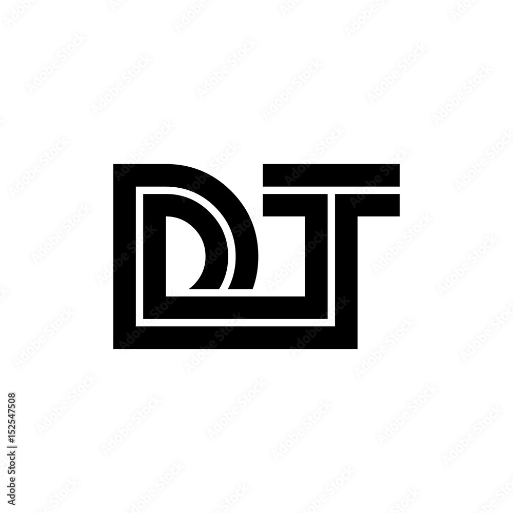 Initial Letter DT Linked Design Logo