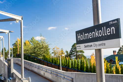 Holmenkollen Train station Sign photo