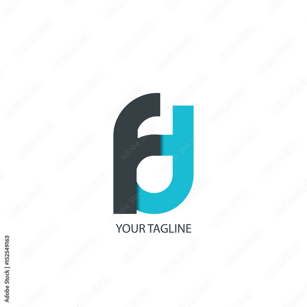 Initial Letter FD Rounded Lowercase Logo Initial Letter FD Rounded Lowercase Logo