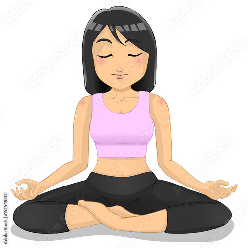 vector illustration of a woman practicing yoga in the lotus position