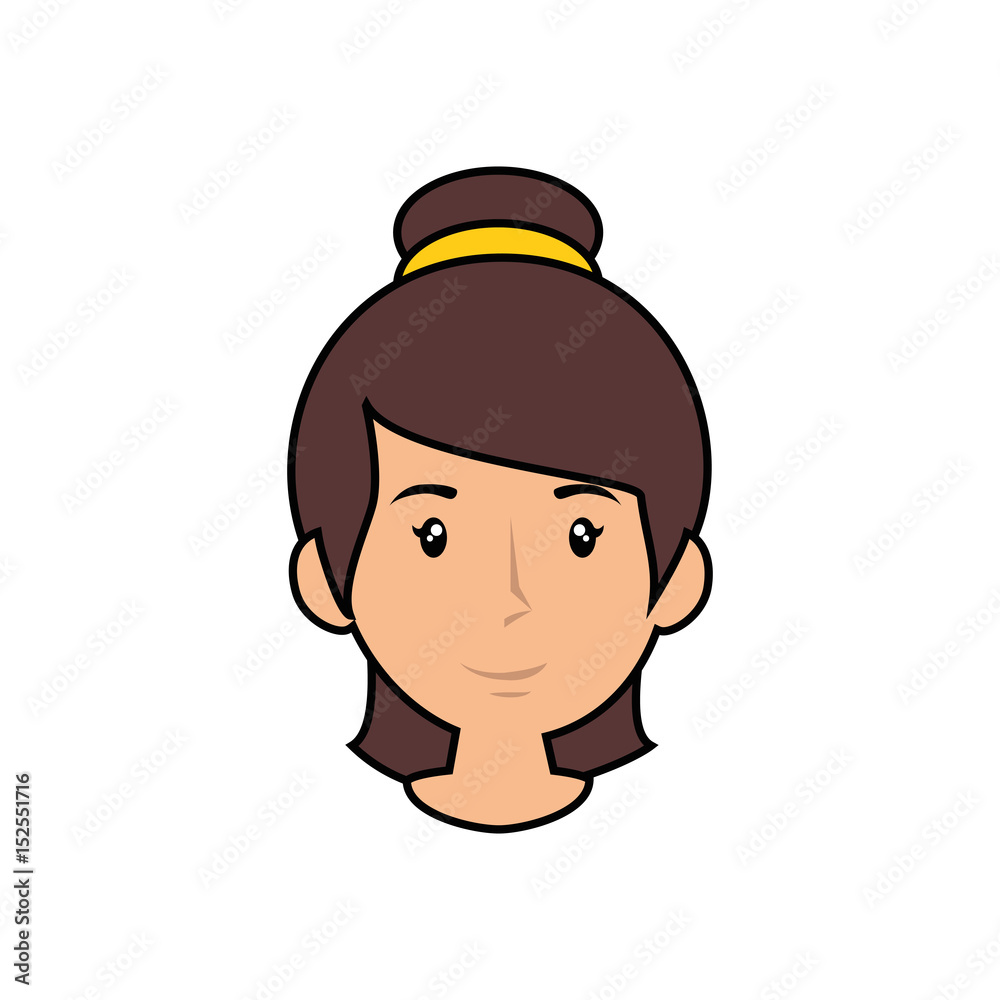 Fototapeta premium Woman smiling cartoon icon vector illustration graphic design