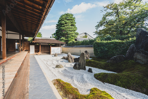 Peaceful Zen temple rock garden  photo