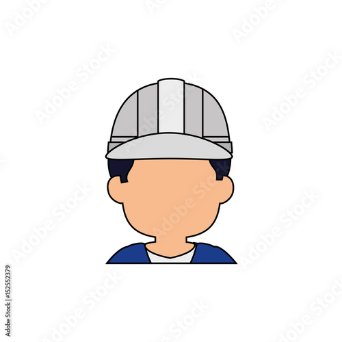 Worker faceless profile icon vector illustration graphic design