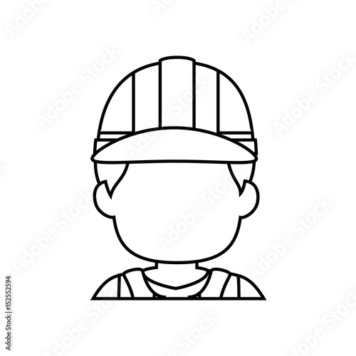 Worker faceless profile icon vector illustration graphic design