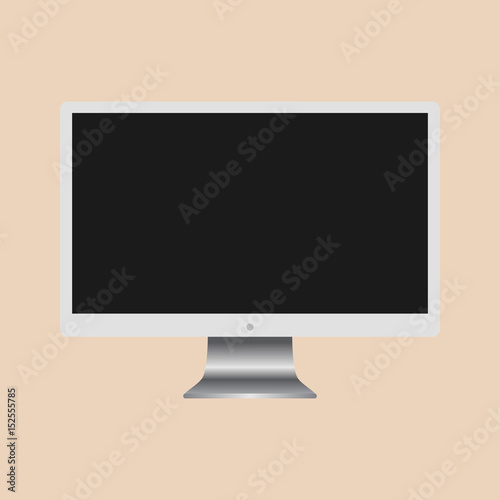 Realistic computer monitor. Vector illustration
