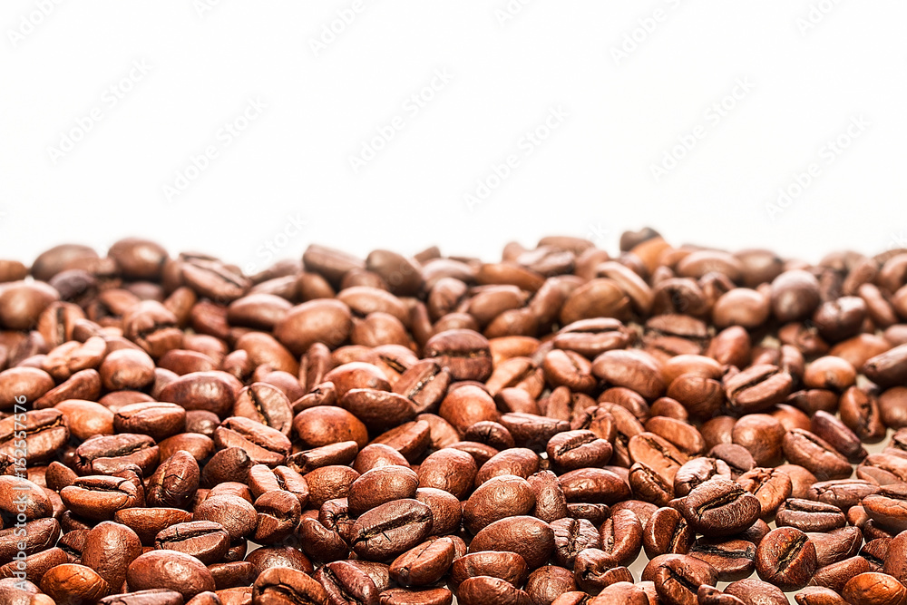 Coffee beans isolated in white background 