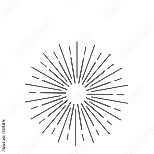 Rays on a white background in a flat style