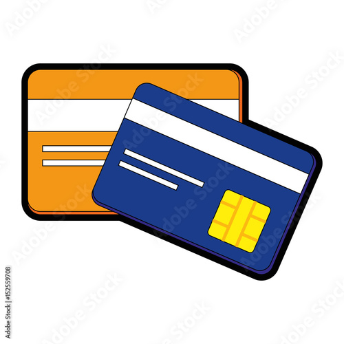 credit cards icon over white background. colorful design. vector illustration