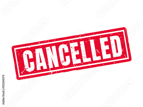 cancelled red stamp style