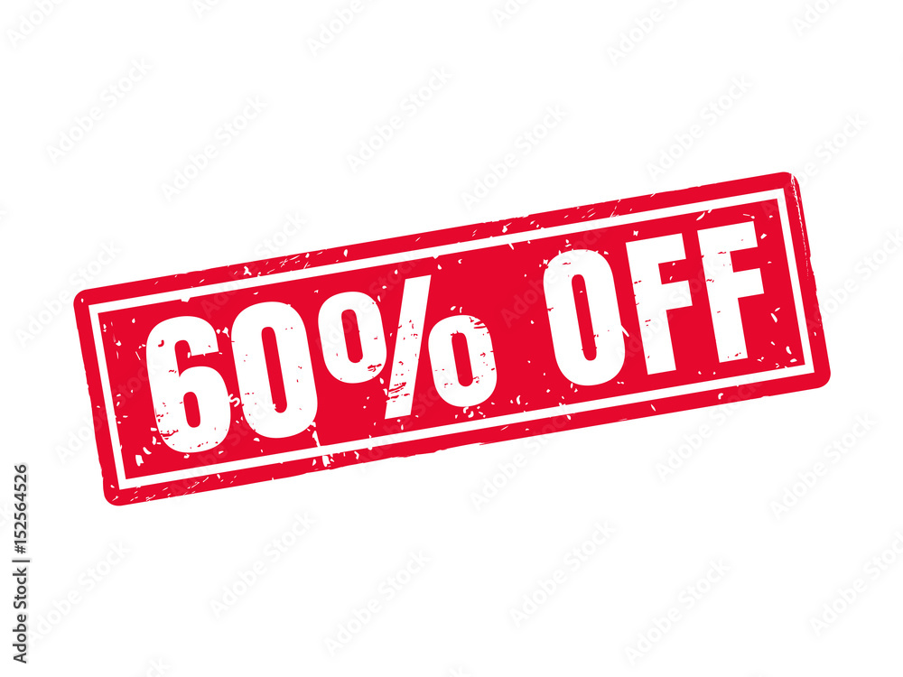 60 percent off red stamp style 60 percent off red stamp style