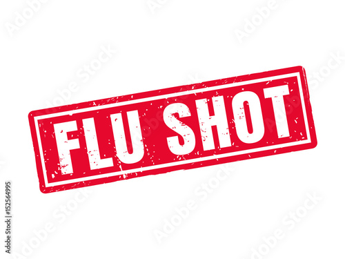 flu shot red stamp style