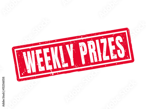 weekly prizes red stamp style
