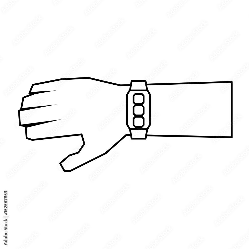 watch hand technology vector icon illustration graphic design