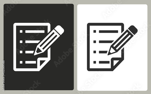 Clipboard pencil - vector icon.