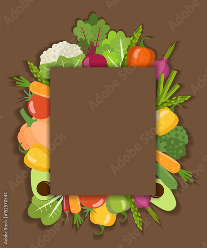 Vector vegetable background. Flat design