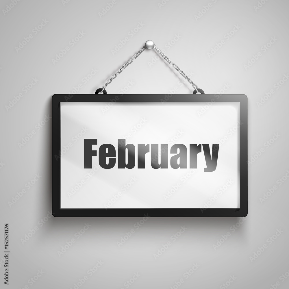February text sign February text sign