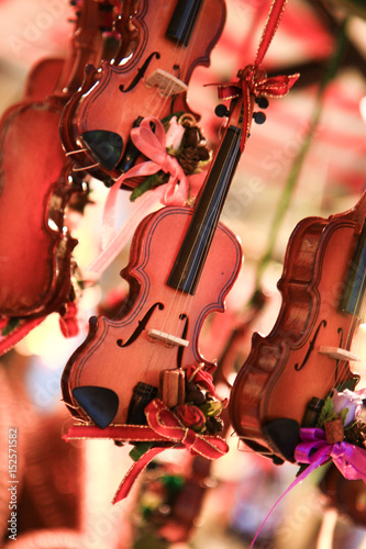 Christmas market, small violin souvenirs and presents from Austria, Zalzburg photo