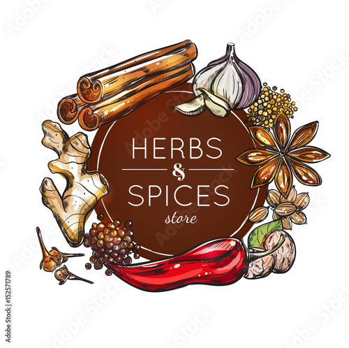 Spice And Herb Store Emblem