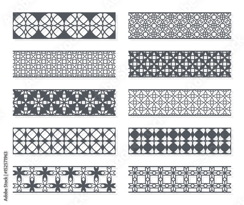 Decorative geometric seamless border. Vector illustration.
