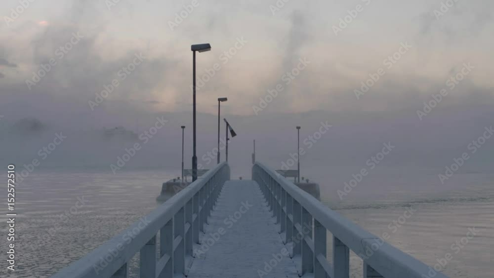 Cold misty winter morning by the coast of Helsinki Cold misty winter morning by the coast of Helsinki