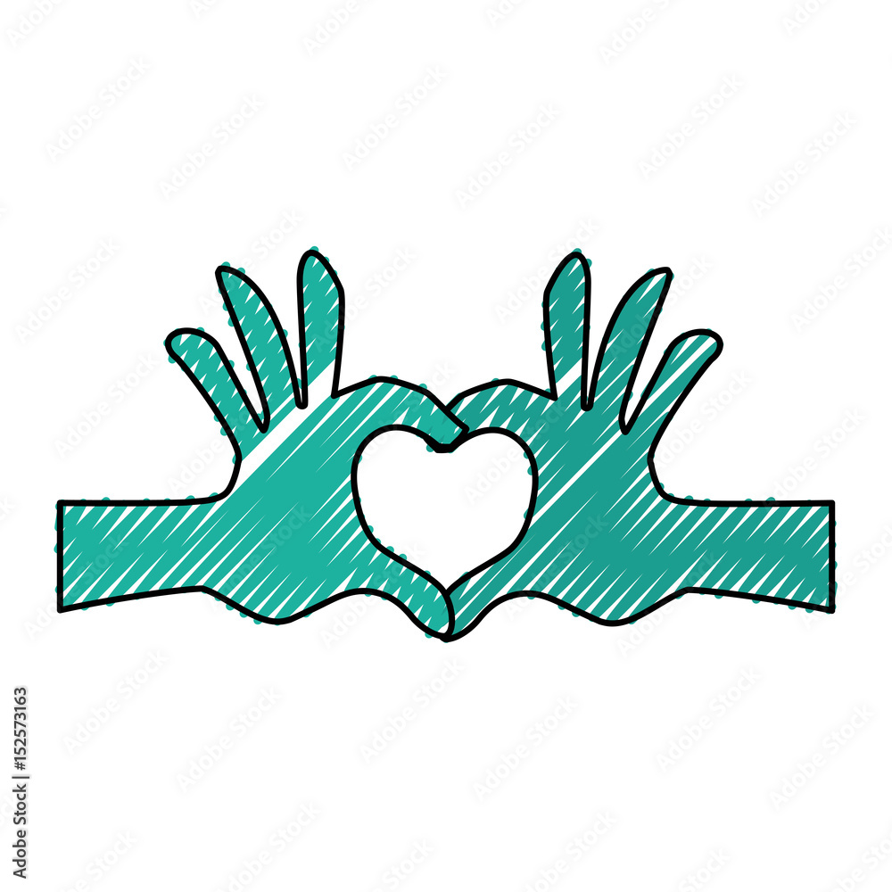 hands heart shape vector icon illustration graphic design