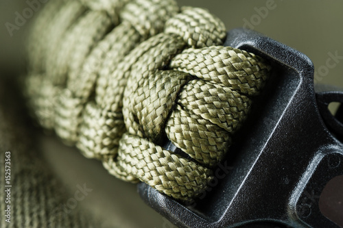 braided green paracord photo