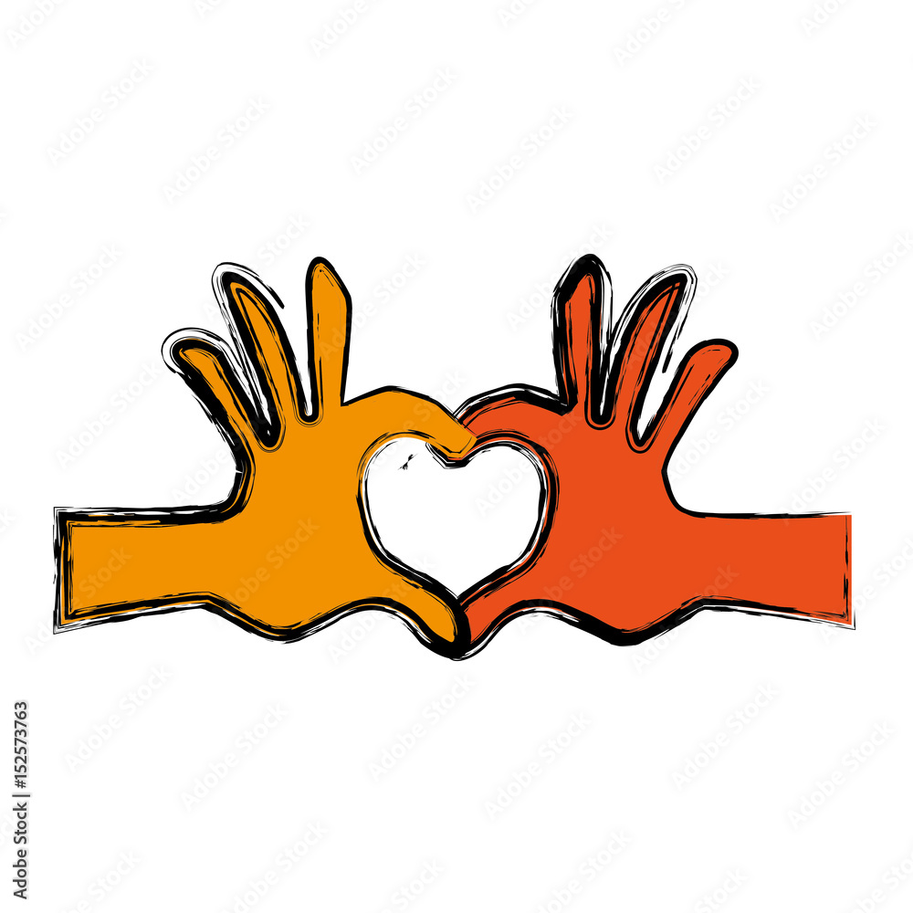 Obraz premium hands heart shape vector icon illustration graphic design