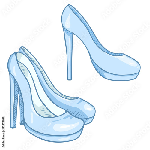Vector Women White Highheels Shoes