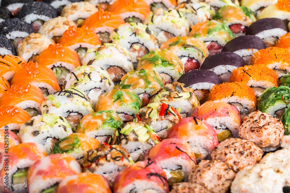 Sushi rolls close up Sushi rolls close up