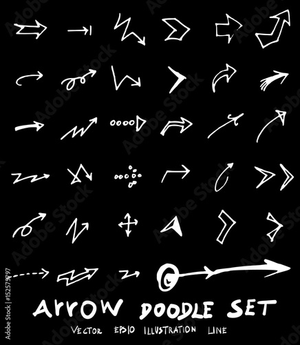 Vector hand drawn arrows set chalkboard eps10