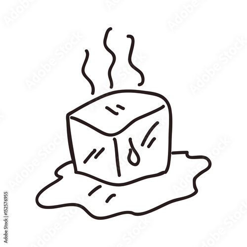 ice cube melting vector icon illustration graphic design