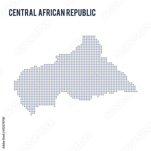 Vector dotted map of Central African Republic isolated on white background .