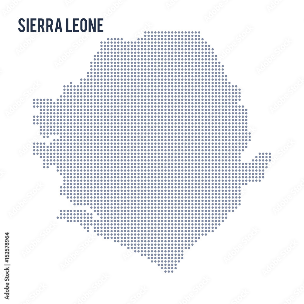 Vector dotted map of Sierra Leone isolated on white background .