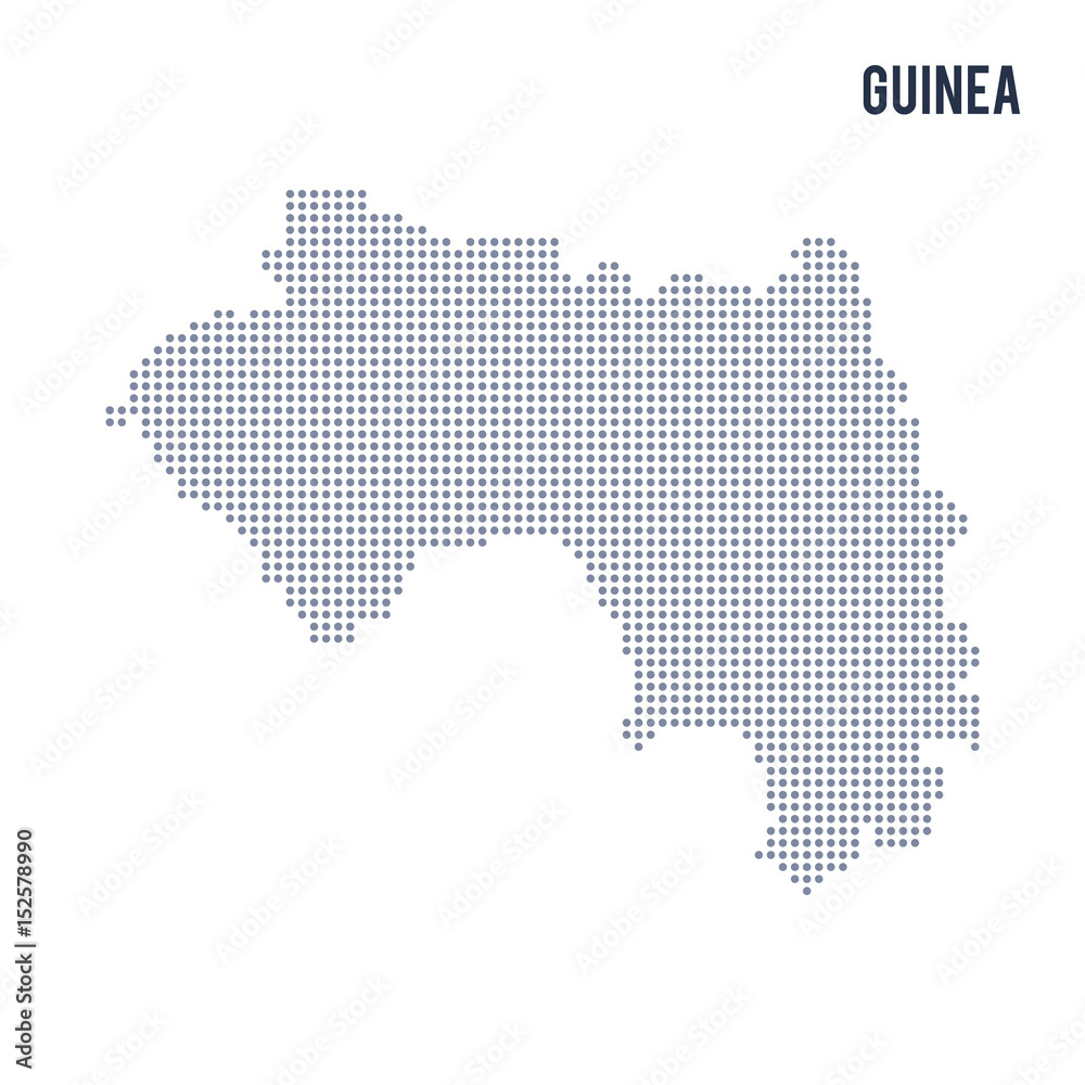 Vector dotted map of Guinea isolated on white background . Vector dotted map of Guinea isolated on white background .