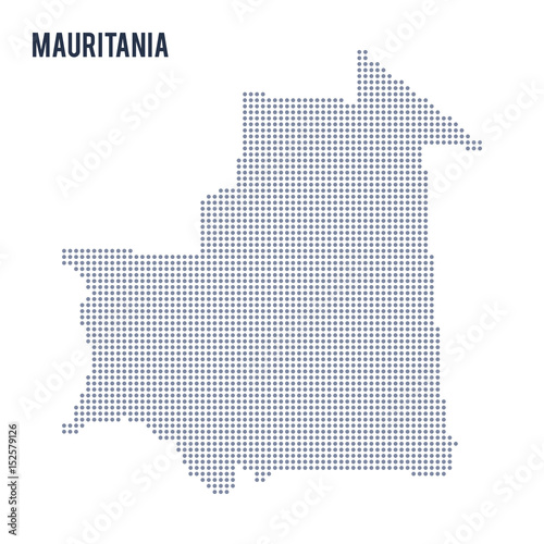 Vector dotted map of Mauritania isolated on white background .