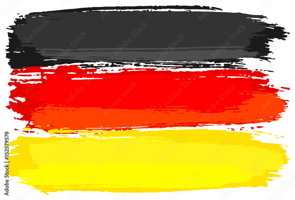 Flagge von Deutschland mit Pinselstrichen gemalt Flagge von Deutschland mit Pinselstrichen gemalt
