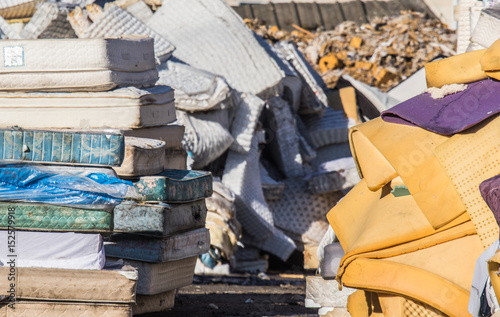 Mattress recycling facility operating at zero waste. photo