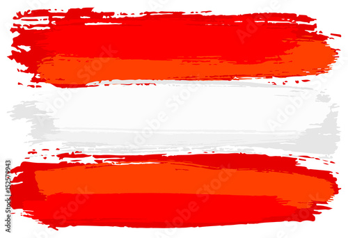 Flagge von Österreich mit Pinselstrichen gemalt 