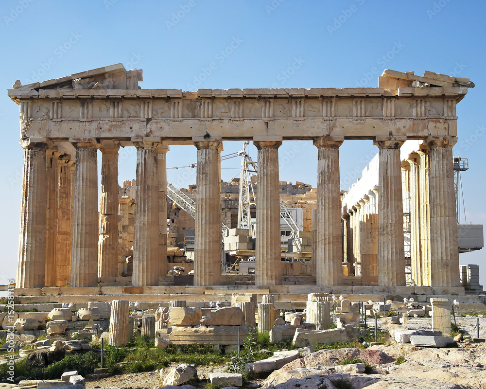 Fototapeta premium Athens Greece, Parthenon ancient temple east main facade