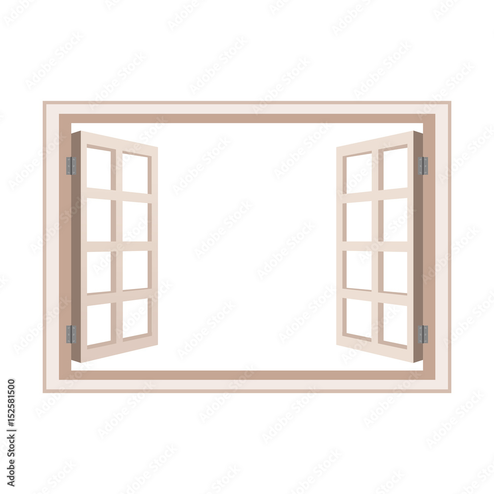 open window frame wooden design vector illustration open window frame wooden design vector illustration