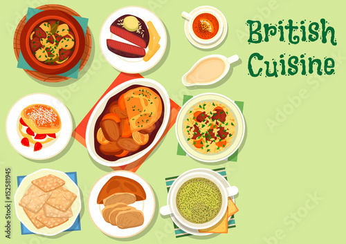 British cuisine healthy food icon for lunch design
