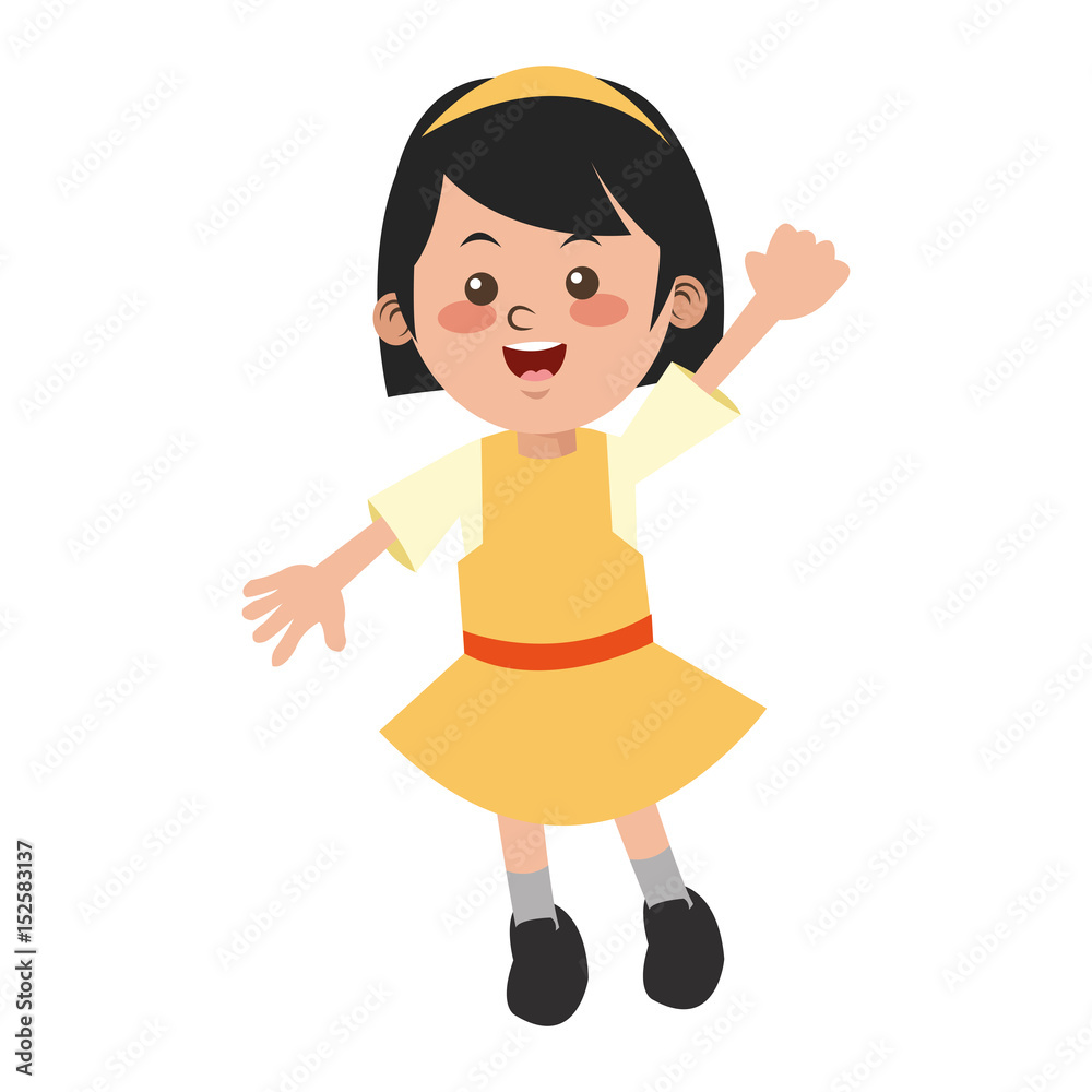 cute girl student elementary cheerful vector illustration cute girl student elementary cheerful vector illustration
