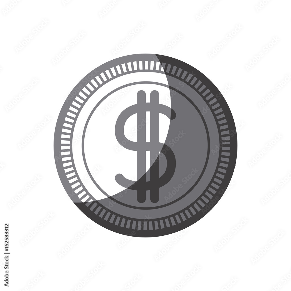 grayscale silhouette of money coin icon vector illustration grayscale silhouette of money coin icon vector illustration