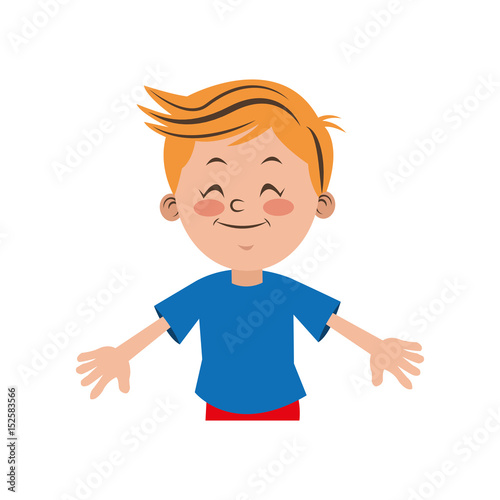 boy happy student young kid vector illustration