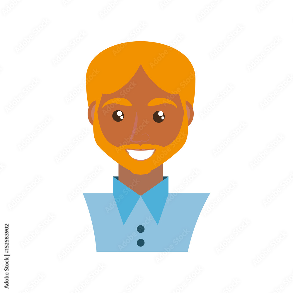 adult male avatar vector icon illustration colored