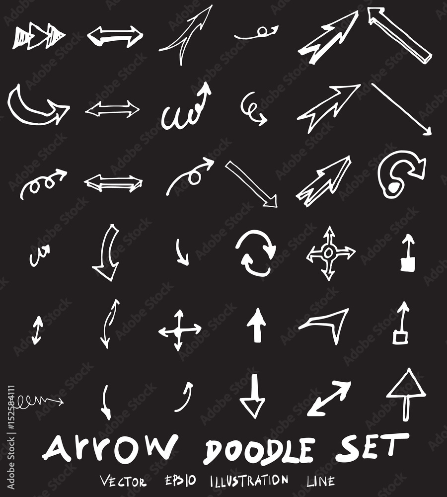 Vector hand drawn arrows set chalkboard eps10 Vector hand drawn arrows set chalkboard eps10